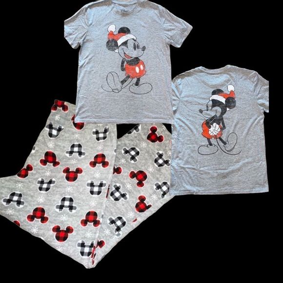 Nwot Disney Mickey Mouse Size XL Unisex Red-Black-Gray Cozy Fleece Pajam… - Picture 3 of 4